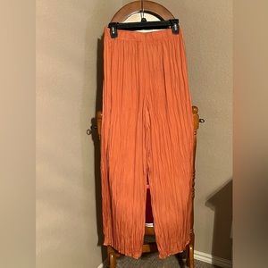 Joie s/p Wide Leg Pleated Satin Pants Elastic Waist